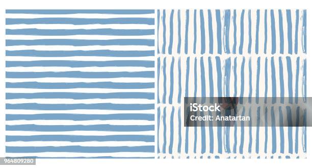 Blue Stram Pattern Set Of Blue Stripes Pattern Stock Illustration - Download Image Now ...