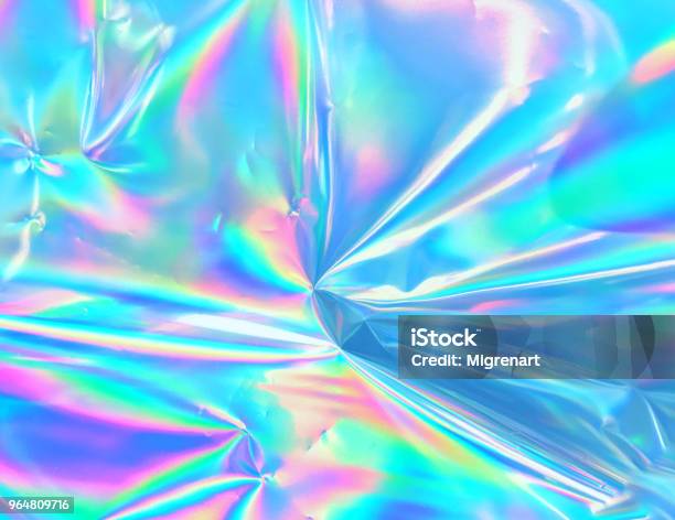 Holographic Background Stock Photo - Download Image Now - Hologram, Holographic, Holographic Foil