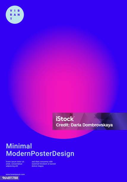 Design Template With Vibrant Gradient Shapes Stock Illustration - Download Image Now - Color Gradient, Circle, Abstract