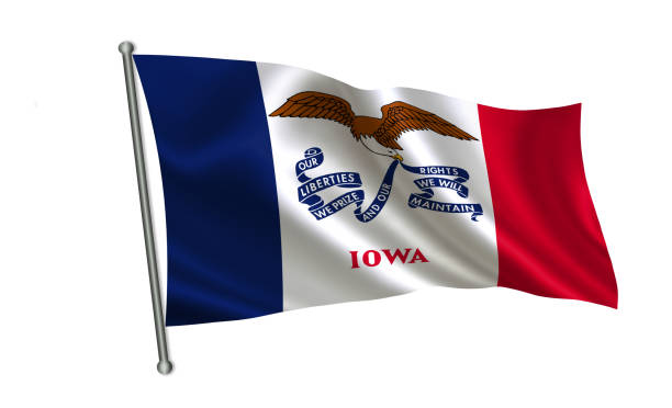 Flag of the state Iowa. A series of "flags of the United States of America" Flag of the state Iowa. A series of "flags of the United States of America" iowa flag stock pictures, royalty-free photos & images