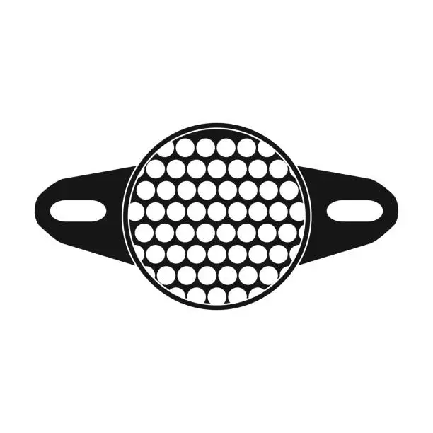 Vector illustration of Reflector for cyclists. Icon for better visibility on the road.Cyclist outfit single icon in black style vector symbol stock web illustration.