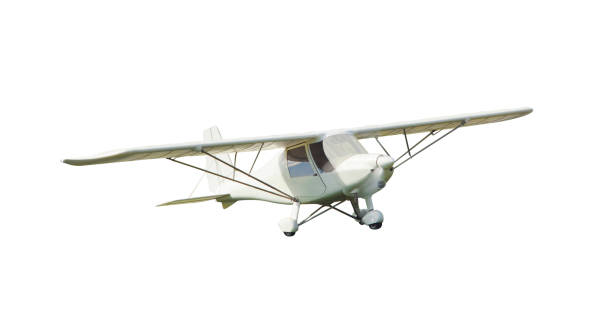 small vintage airplane isolated on white