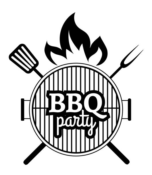 Barbecue Party label vector art illustration