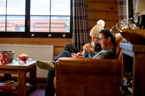 Relaxing on the Sofa with his Wife