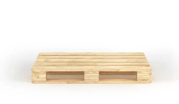 Stack of wood pallets isolated on a white. 3d illustration