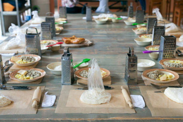 istock cooking class, culinary. food and people concept, desktop getting ready for work 964831634