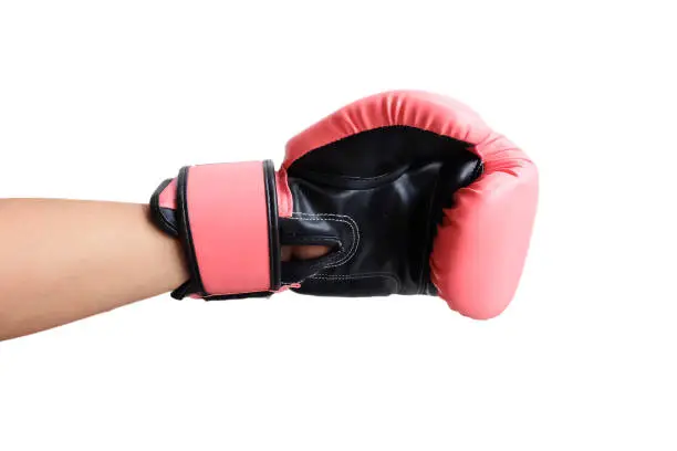 Pink boxing on  white background.