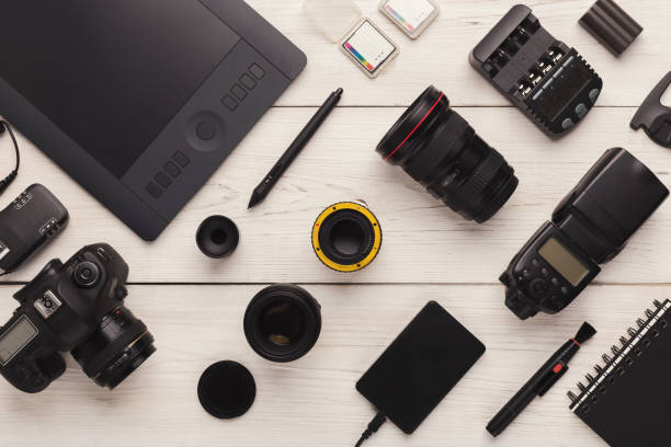 istock Diverse personal equipment for photographer 964838702