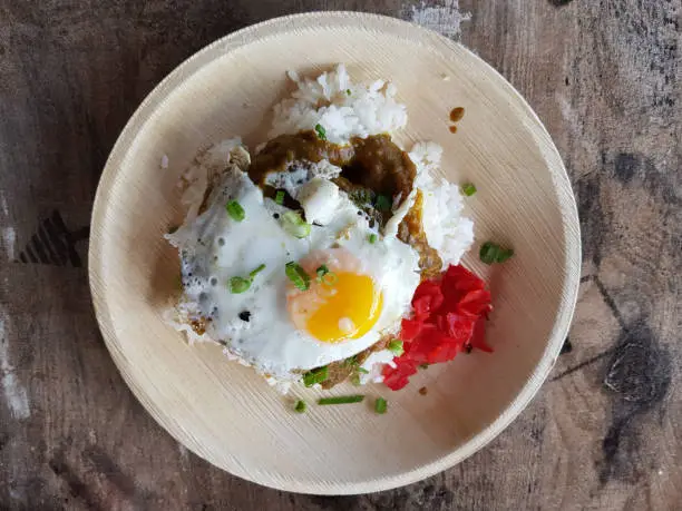 Photo of loco moco, Hawaiian local food.