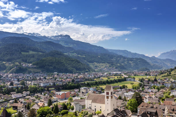 istock Mountains view in Alps. Swiss landscape 964843382