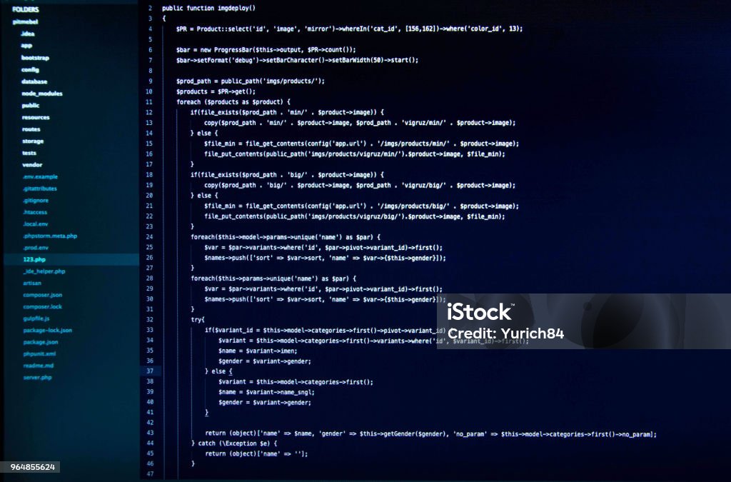 Web Coding White Image White Web Application Code On The Dark Blue Background Stock Photo ...