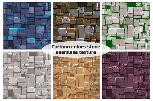 view from above seamless background texture different color stone wall. Vector illustration For Ui Game element