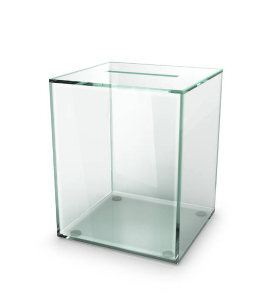 istock glass transparent ballot box isolated on white background. 3d illustration 964858506