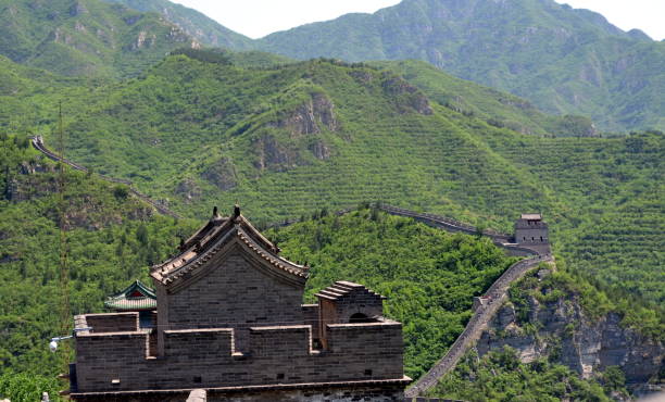 istock The Great Wall of China and mountains 964858874