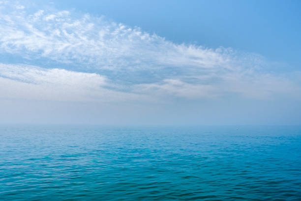 istock Blue skies and cool, beautiful blue waters and horizon 964867952