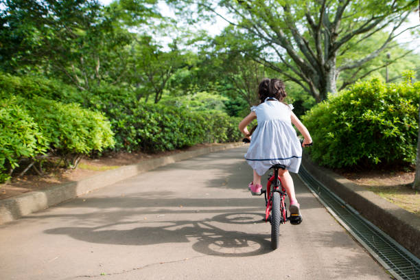 Girl riding a bicycle