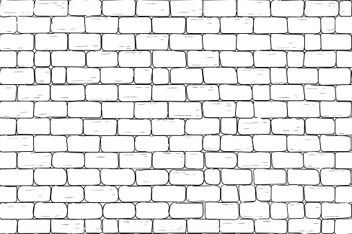 White bricks wall. Seamless pattern background. Vector illustration
