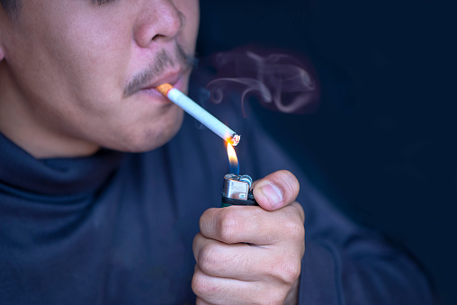 Man smoking a cigarette