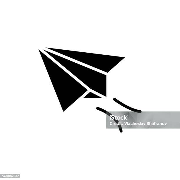 Sending A Message Black Icon Concept Sending A Message Flat Vector Symbol Sign Illustration Stock Illustration - Download Image Now