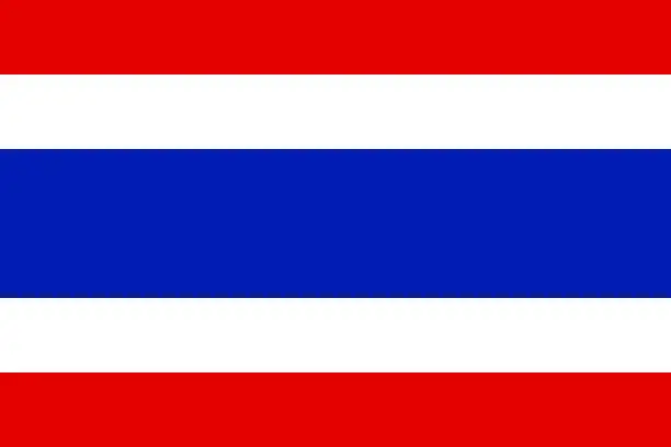 Vector illustration of Thailand flag, National flag of Thailand, vector illustration