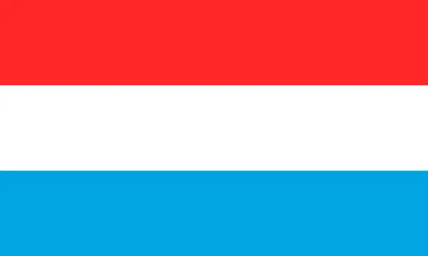 Vector illustration of Luxembourg flag. National flag of Luxembourg, vector
