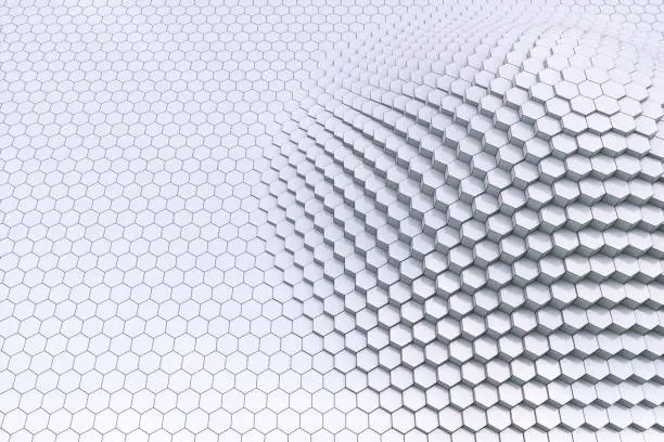 Photo of Plain black and white 3D contour hexagon blocks