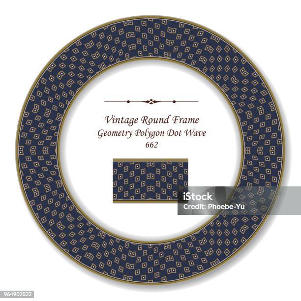 Retro Rond Vintage Round Retro Frame Geometry Polygon Dot Wave Stock Illustration ...