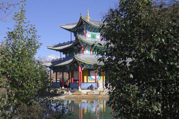 istock Chinese temple on the water (Lijiang, Yunnan, China) 964904688