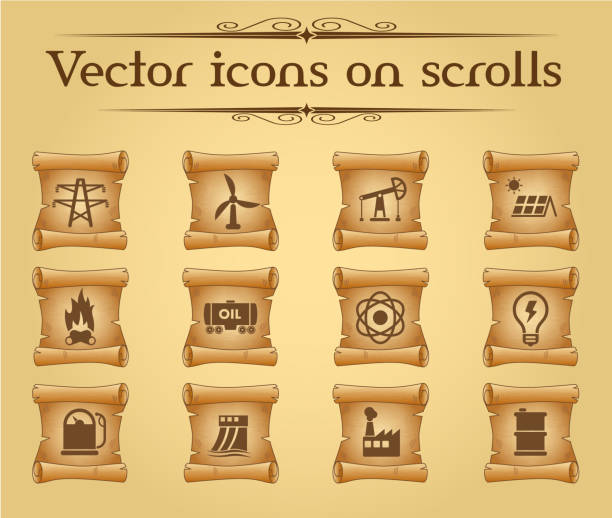 ilustrações de stock, clip art, desenhos animados e ícones de power generation icon set - train steam train sun vector