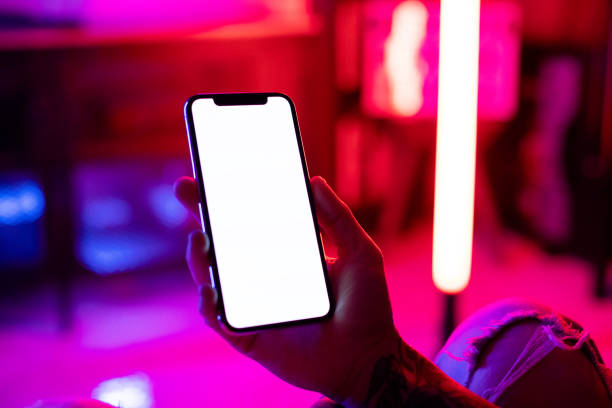 Young Woman Holding Blank Smartphone