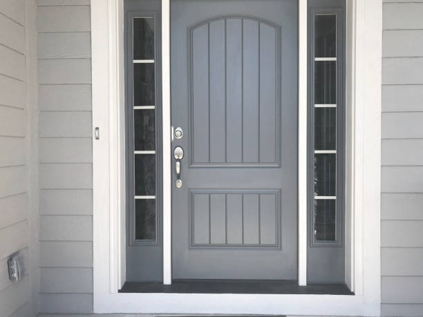 передняя дверь - front door doorknob door wood стоковые фото и изображения