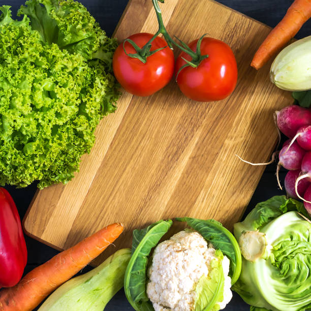 istock Fresh vegetables. Zucchini, bell pepper, carrots, cabbage, cauliflower, radish, lettuce, tomato. Concept of a healthy diet. Copy space. 964932512