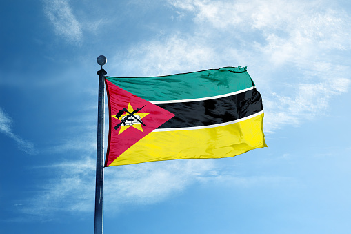 Mozambique flag on the mast