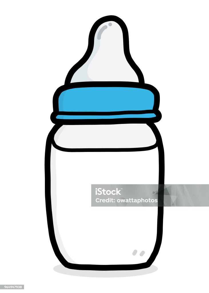 Baby Milk Bottle Stock Illustration - Download Image Now - Art, Black  Color, Blue - iStock