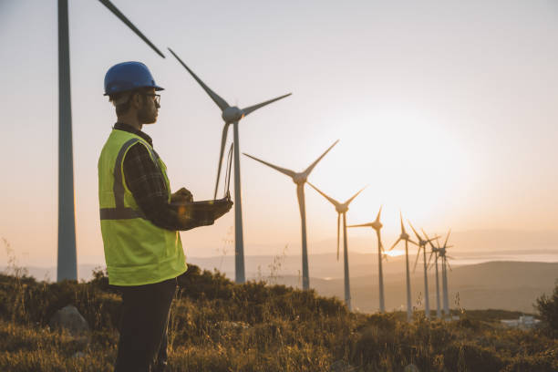 sistemas de energías renovables ingeniería - wind power wind energy power fotografías e imágenes de stock