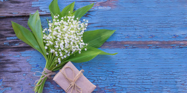istock Spring greeting card with lilies of the valley 964954968
