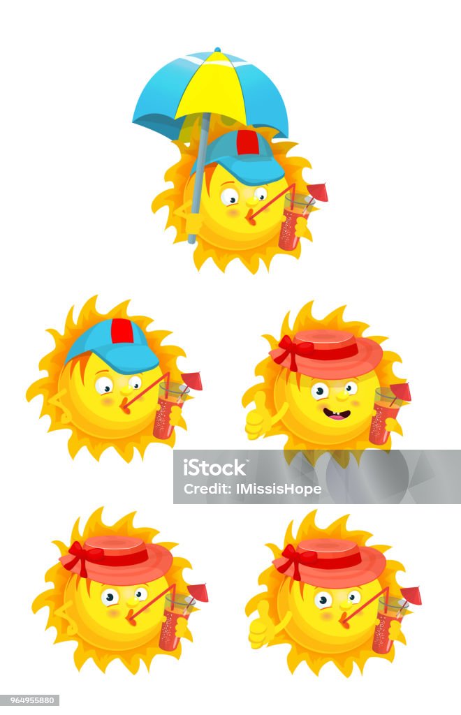 Sun Rays Funny Funny Sun Stock Illustration - Download Image Now - Beach, Cartoon ...