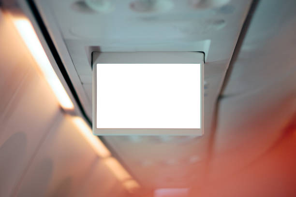 istock Back View of Airplane Chairs Travel Concept Image 964962600