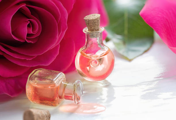 istock Rose flower and essential oil. Spa and aromatherapy. 964967196