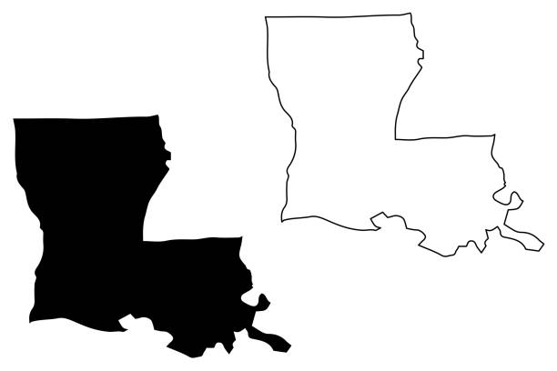 Louisiana map vector Louisiana map vector illustration, scribble sketch Louisiana map louisiana illustrations stock illustrations