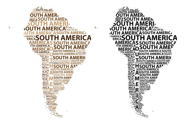 istock Map of continent South America - vector illustration 964970980