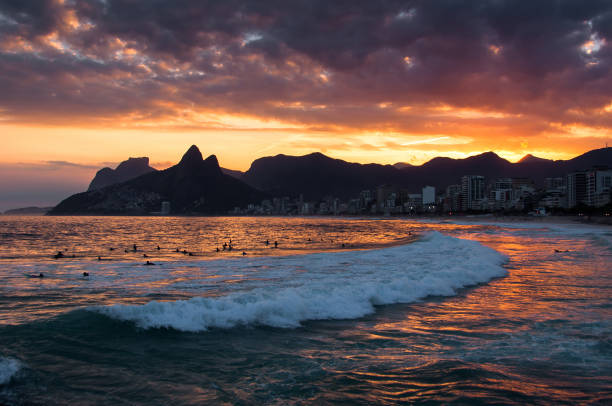 istock Beautiful Sunset View in Rio de Janeiro at Ipanema Beach 964990046