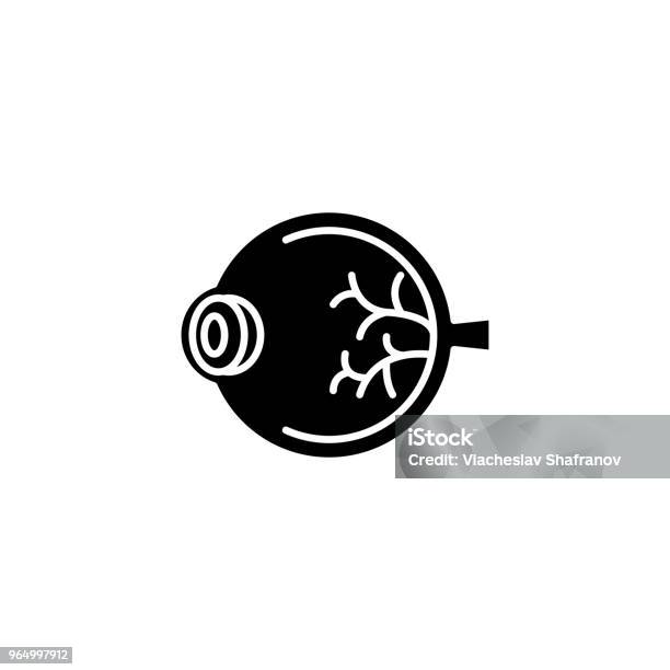 Auge Schwarz Symbol Konzept Flache Vektor Augensymbol Zeichen Illustration Stock Vektor Art und mehr Bilder von Abstrakt