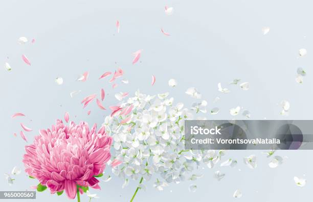 Summer Wind Vector Floral Drawing Stock Illustration - Download Image Now - Flower, Petal, Watercolor Painting