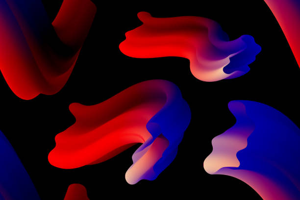 ilustrações de stock, clip art, desenhos animados e ícones de vector realistic isolated seamless pattern with liquid shapes for decoration on the dark background. - lava lamp