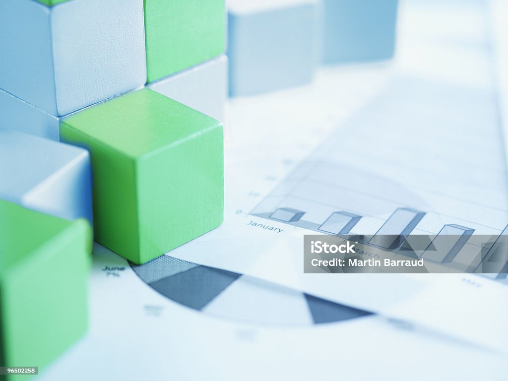 Blocks on paper charts  Chart Stock Photo