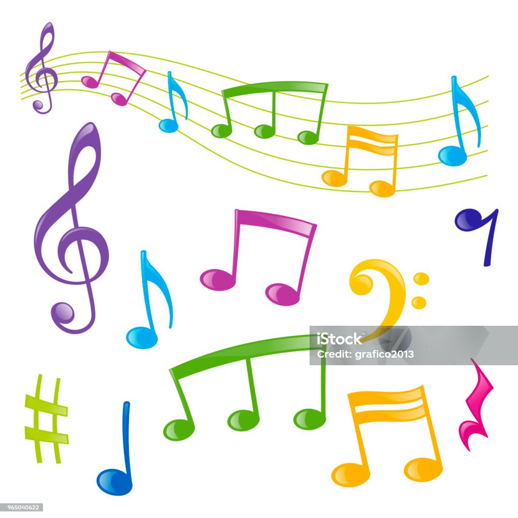 Music. Sign Color Set Of Musical Signs Stock Illustration - Download Image Now - Multi ...