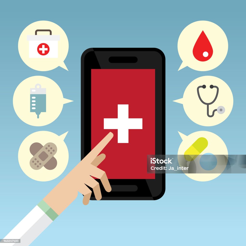Health application Technology, Internet, Hospital, Pharmacy, Healthcare Accessibility stock vector