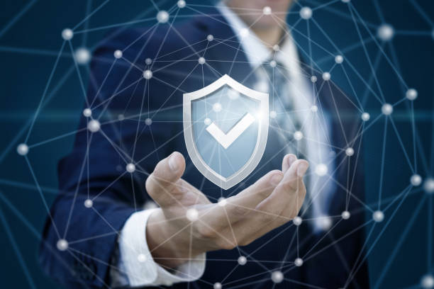 istock Tick mark approved icon shows a businessman . 965059194