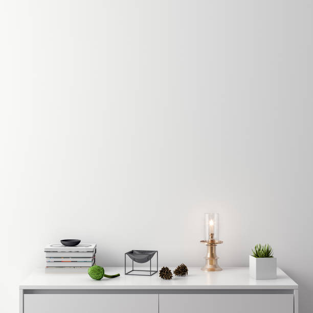 istock Mock up poster in interior background, 3D illustration 965072466